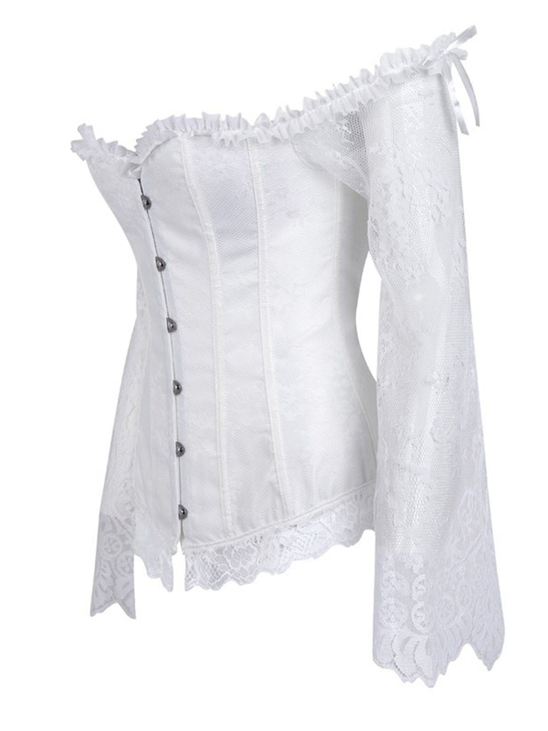Corsetto patchwork di pizzo steampunk di Halloween