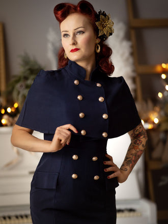 2 pezzi abito a matita da lavoro con bottoni anni '60